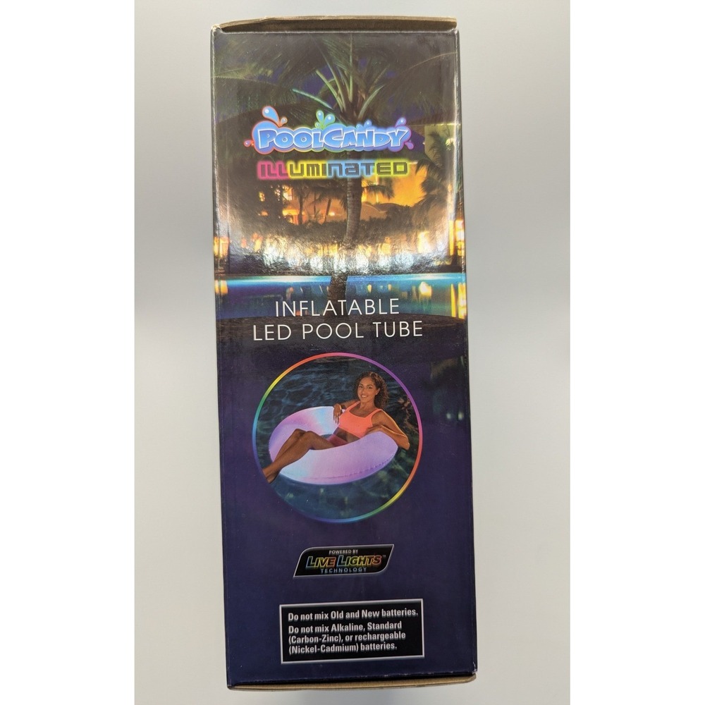 PoolCandy Illuminated Large LED Pool Tube 40 Inch Color Changing Light Up Float - Picture 5 of 8